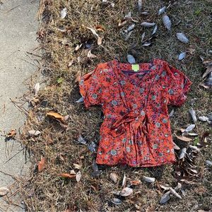 Anthro Maeve Silk Paisley Top sz xs